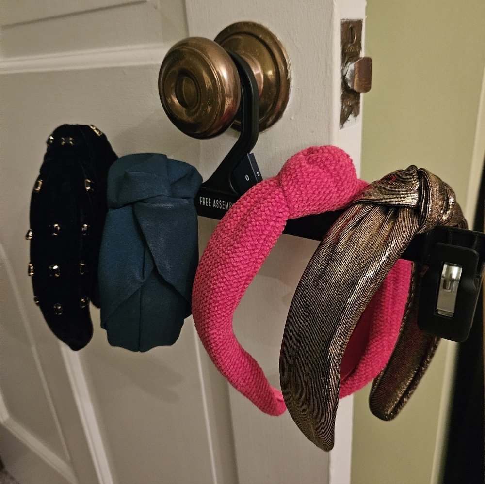 Pink. Gold, Pearl, Black, Green Headband Set